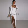 Robes décontractées de base Sexy Slit robes de soirée formelles pour les femmes 2023 nouvelles robes de graduation taille haute élégante robe longue de soirée Vestidos Para Mujer J2308009
