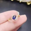 Cluster Rings Per Jewelry Natural Real Blue Sapphire Ring 925 Sterling Silver 4 6mm 0.6ct Gemstone Fine Women T236160