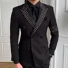 Męskie garnitury Blazers Streetwear Casual Blazer Hombre podwójnie piersi haft haftowy Blazer Jacket Scena Mężczyzna Terno Masculino Blazer dla mężczyzn 230808