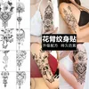 Neueste! halbe Hülse Tattoo Aufkleber Arm Temporäre Tattoos Halloween Weihnachten Wasserdichte Aufkleber Schwarz und weiß einfache Blume Fabrik Großhandel