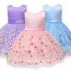 Fille robes Bron robe 2023 été fleur bébé 1 ans fête d'anniversaire pour filles dentelle princesse infantile Costume