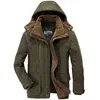 Vestes pour hommes longue doudoune manteau d'hiver à capuche décontracté thermique Parka 6XL ajusté multi-poches Cargo