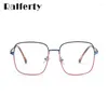 Solglasögon Ralferty Anti Blue Light Glasses Square Overdimensionerade ögonram Brand Designer Men Women 0 Diopter Optic Frames W5103