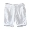 Shorts pour hommes 2023 été couleur unie lin pour hommes ample décontracté plage grande taille Capris vêtements