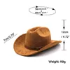 Nowy naturalny panama miękki zamsz w kształcie kowboju West Cowboy Summer Women/Men Wide Brim Beach Cap Ochrona UV Jazz Fedora Hat