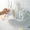 Bathroom Shelves Accessories Shelf Shower Rack Corner Organizer Nodrill Plastic Storage Holder For Kitchen Toilet 230809