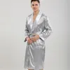 Roupa de dormir masculina conjuntos de robe de cetim quimono vestido masculino roupão de banho de seda sintética 2 peças RobeShorts terno casual roupa de dormir Lounge Wear Homewea