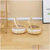 Storage Baskets Woven Basket Picnic Cam Bread Fruit Food Breakfast Flower Display Box Kitchen Orginazer Home Decor Drop Delivery Garde Dhtno