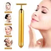 Gesichtsmassagegerät 24k Gold Schlankheits-Gesichtsschönheitsstab Pulse Firming Roller Massagegerät Lift Hautstraffung Falten Vibrationswerkzeug 230808