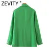 Women's Suits Blazers ZEVITY Women Fashion Double Breasted Candy Color Blazer Coat Vintage Long Sleeve Flap Pockets Female Outerwear Chic Veste 230808