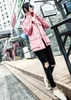 Kvinnor läder 2023 kvinnor hösten äkta jacka lyxiga streetwear smala fårskinn kort kappa mode rosa blå blixtlås nitar cyklist jac