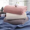 Battaniye kundaklama yıkanmış waffle saf pamuk bambu fiber muslin kanepe için battaniye fırlatma Battaniye Z230809