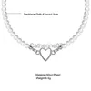 Hänghalsband franska vintage pärlkedja halsband för kvinnor mode silver färgälskare hjärta choker enkla kvinnor krage damer smycken gåva j230809