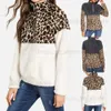 Felpa in pile a maniche lunghe da donna Warm Zip Leopard Fuzzy Felpa con cappuccio Pullover bluzy damskie felpa con cappuccio invernale Felpe Femme NEW T230809