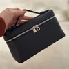 Loro Piana Lunch Box Bag Women Solid Color Handbag Casual Fashion All-Match äkta läder Nya damer Makeup Bag Temperament Diagonal Bag 230809