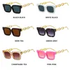 Sunglasses Fashion Women Vintage Chain Frame For UV400 Gradual Change