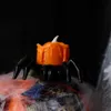 Andra evenemangsfestleveranser Halloween Tea Light Black Spider Candle Flamely Battery Operated LED TEALight Small Pumpkin för Spooky Decor 230808