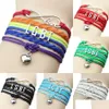 Pulseras con dijes Moda Lgbt Gay Lesbiana Envoltura de cuero Cuerda trenzada Infinito Amor Corazón Brazalete Para Mujeres Hombres Amistad Diy Joyería En Dhbxu