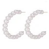 Hoop Earrings Pearl Large Circle For Women Korean Fashion Geometric Heart Round Alloy Trend Wedding Jewelry Gifts