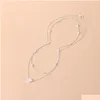 Hänghalsband Fashion Tiny Heart Necklace For Women Trendy Simple Gold Sier Color Chain Choker Girls Party SMyckesgåva Drop Deliv Dhyk6