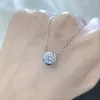 Hängen eviga jorden Moissanite S925 Sterling Silver Round Bubble Necklace Women's Single Diamond Pendant