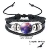 Charm Bracelets Space Galaxy Neba For Women Men Gem Star Moon Universe Starry Glass Cabochon Woven Leather Bangle Jewelry Gift Drop De Dhbtf