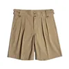 Men's Shorts Red British Style Pleated Khaki Casual Gurkha Pants Relaxed Fit