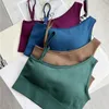 Yoga Outfit Sexy Een Schouder Gewatteerde Sport Running Bras Vrouwen Naadloze Verzamelen Longline Bra Workout Fitness Gym Crop Tops