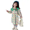 Girl's Dresses Gaun Boneka Dua Bunga Baru untuk Anak Perempuan Gaun Gadis Lengan Katun Berwarna Musim Gugur