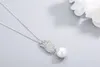 Set di ali di alta qualità in argento 925S europeo e americano con pendente a diamante pieno temperamento clavicola semplice collana di perle femminili