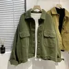 Kvinnor jackor Spring Autumn Safari Style Coat Ladies Oversize Loose Denim Jacka Women Casual Topps Army Green Outerwear Vintage Overcoat 230808