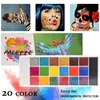 Pintura Corporal 20 Cores Rosto Festa de Halloween Maquiagem Arte Fantasia Pigmento Pintura Beleza MaquiagemFerramenta Cosplay Maquiagem KIT 230808