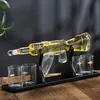 Container Wine AK47 Gun Shape High-End Glass Whisky Decanter With Holder Whisky Set för Champagne Elegant Dispenser HKD230810