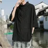 Men's T Shirts 2023 Summer Wear Dark Black Ice Cut Out Small Design Pile Neck T-shirt