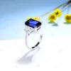 Anneaux de mariage Kuololit 5ct Lab Grown Sapphire pour les femmes Solide 18K 14K 10K Or Blanc Coupe Trapèze Anniversaire 230808