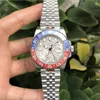 GMT Luxury Erkekler İzle 40mm Siyah Kahverengi Kadran Otomatik Mekanik Saat 904L Paslanmaz Çelik Safir Ayna İzle Süper Glow Takvim Saatler Yüksek Kalite