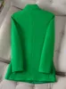 Ternos femininos Blazers Mulheres Senhoras Outono Inverno Outwear Blazer Verde Preto Bege Feminino Manga Longa Jaqueta Sólida com Seios Único Com Bolso 230808