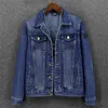 Mode Denim Mantel Männer Frühling Herbst Casual Licht Blau Männer 2023 Neue Große Größe Top Mode Luxus Mantel Mittleren Alters stein Jacke