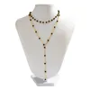 Hänghalsband Salircon Boho Multi-Layer Crystal Bead Chain Halsband Sexig lång Tassel Front Chest Fashion Party Jewelry