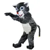 Animal Costumegin Grey Wildcat Wild Cat Mascot Clothing walking cartoon Apparel Halloween Christmas Birthday party