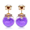 Stud Double Face Perle Femmes Boucles D'oreilles En Verre Transparent Cubique Zircone Cz Pour Bonbons Couleur Quicksand Mode Bijoux Drop Delivery Earr Dhlh8