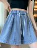 Women's Shorts SURMIITRO M-6XL Plus Size Denim Women 2023 Summer Korean Fashion Blue Casual High Waist Short Pants Jeans Female