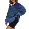 Women's Hoodies Womens Oversized Half Zip Pullover Long Sleeve BlingBling Gradient Print Sweatshirt Quarter Vintage Jogging Outfits Exercise