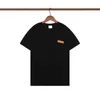 Camiseta verão manga curta preto branco laranja camiseta estampada com gola redonda casual homem camiseta mulher roupas luxuosas camisas de marca tamanho respirável s-xl