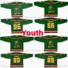 Anaheim''Ducks'' personalizzato donna uomo Youth Kids Mighty Ducks Movie Hockey Jersey 96 Charlie Conway 99 Adam Banks 66 Gordon Bombay maglie cucite verde