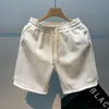 Mäns shorts 2023 män mode bomull blandad fast färg lossa midjan sommar multipocket bred strand avslappnad 230809