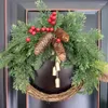 Decorative Flowers Christmas Decoration Wreath Handcrafted Simulation Bell Door Hanging Window Props