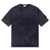 Kvinnors designer T-skjortor Retro Wash Badge Pattern Tee Men's T Shirts Summer Trend Round Neck Letters Kortärmade solida färgtoppar High Street Stones Shirt J5
