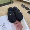 Designer Pantoufles BaoTou Femme Muler Pantoufles Chaussures Vintage Moitié Nouveau G Sandales En Métal Lettre Boucle Sandales Marque Talon Plat Classique Mocassins Diapositives