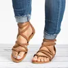 Sandals Factory Direct Women Sandals Plus Size 43 Gladiator Sandals For Beach Flat Summer Shoes Woman Zip Drop Chaussures Femme 230809